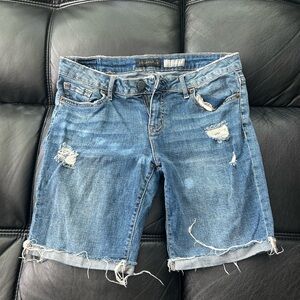Aeropostale Blue Distressed Jean Shorts